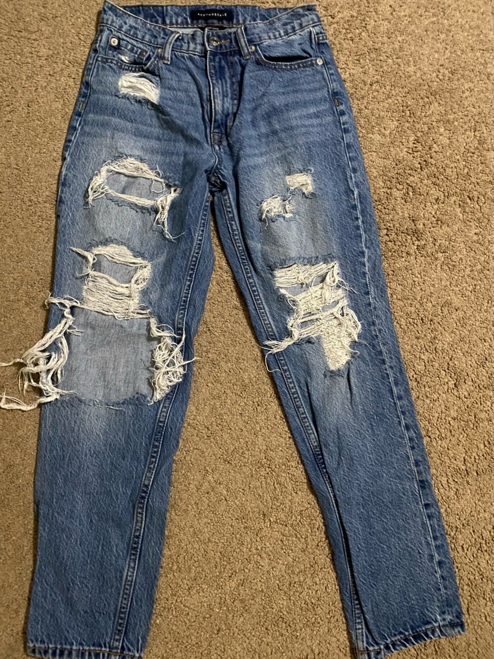 Aeropostale Distressed  Blue  Mom Jeans